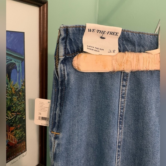 Free People Catch The Sun Denim Maxi Skirt - Picture 14 of 14